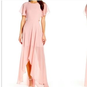 Pink Bohemian Midi Maxi Dress! Spring and summer Bridesmaid Wedding